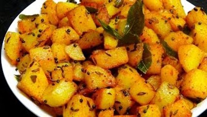 Aloo Fry Recipe-Simple Potato Fry for Lunch box-Easy and Quick Potato Recipe-Indian Potato