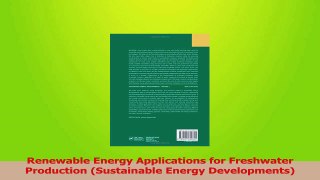 Read  Renewable Energy Applications for Freshwater Production Sustainable Energy Developments Ebook Free