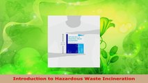 Download  Introduction to Hazardous Waste Incineration PDF Online