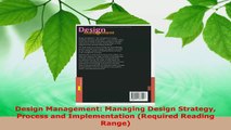 PDF Download  Design Management Managing Design Strategy Process and Implementation Required Reading PDF Full Ebook