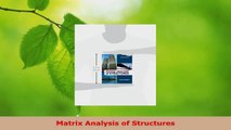 Download  Matrix Analysis of Structures PDF Online