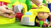 Kids Toy Construction Mr Builder and his Excavator & Jack Hammer BUILD a House! Children