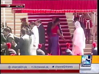 PM Nawaz Sharif presented Guard of Honour at Presidential Palace in Colombo