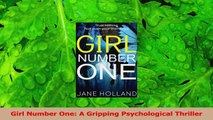 Read  Girl Number One A Gripping Psychological Thriller PDF Online