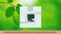 Read  Evidence and Procedures for Boundary Location PDF Free