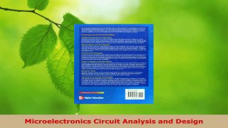 Read  Microelectronics Circuit Analysis and Design PDF Free