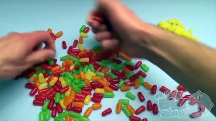 New Learn Colours with Surprise Eggs and a Mike and Ike Rainbow!