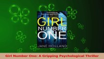 Read  Girl Number One A Gripping Psychological Thriller Ebook Free