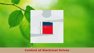 Read  Control of Electrical Drives PDF Free