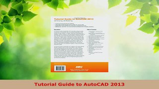 PDF Download  Tutorial Guide to AutoCAD 2013 Read Online