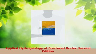 PDF Download  Applied Hydrogeology of Fractured Rocks Second Edition PDF Full Ebook