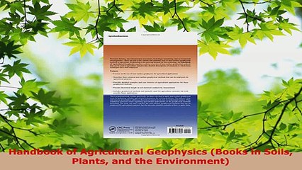 PDF Download  Handbook of Agricultural Geophysics Books in Soils Plants and the Environment Read Online