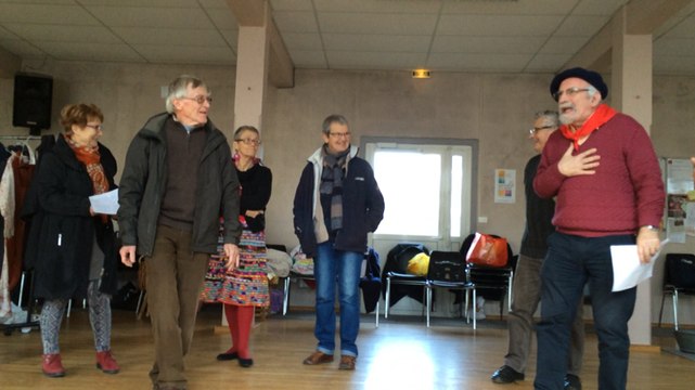 Répétitions de Partir, partir, partir par la troupe de l'IUA