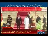 PM Nawaz accorded warm welcome at Sri. Lankan Presidency