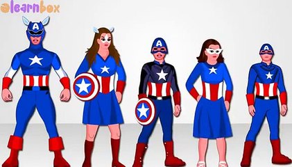 Finger Family Rhymes Spiderman Ironman 3D Cartoons Hulk Captain America Children Nursery R