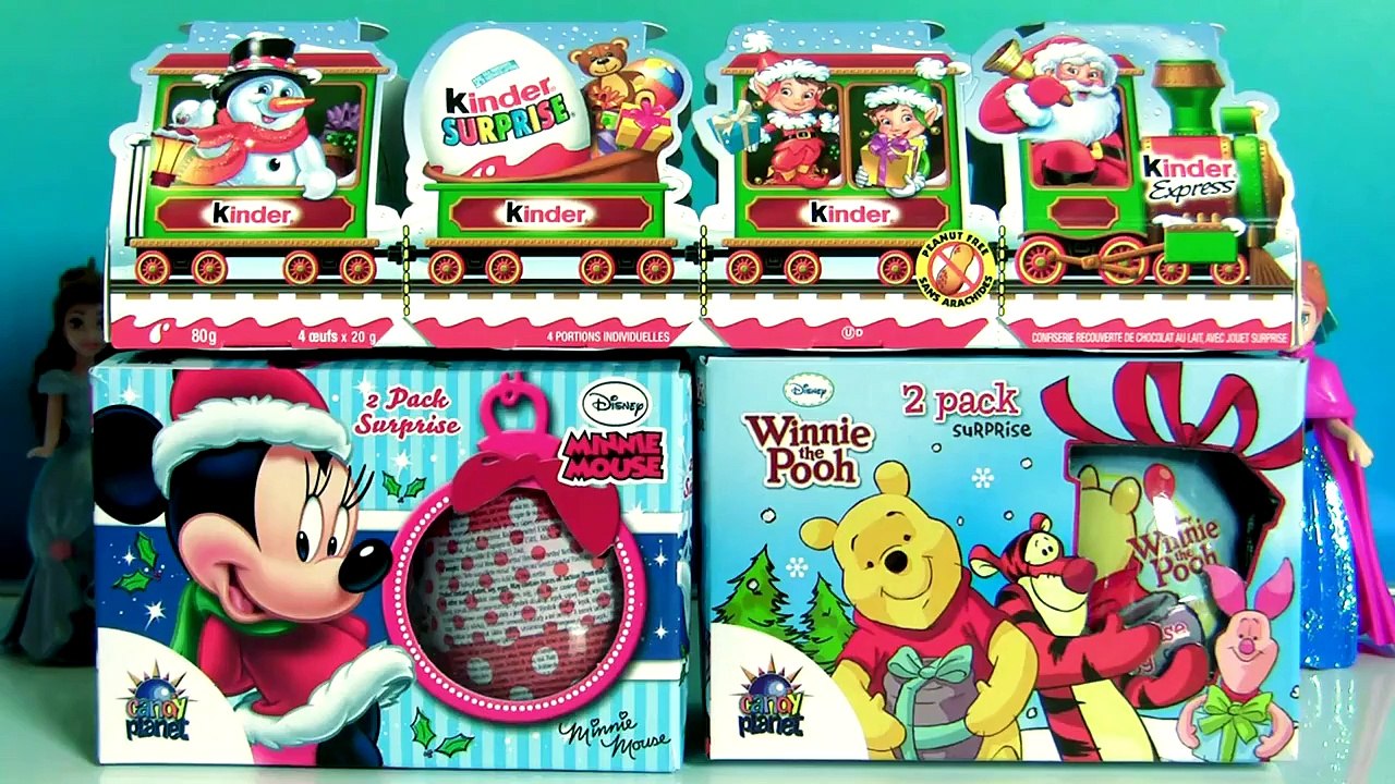 Ovos de Chocolate Kinder Surpresa Papai Noel com Mickey Minnie Pooh Tigger Ovos de Natal