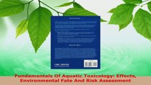 Download  Fundamentals Of Aquatic Toxicology Effects Environmental Fate And Risk Assessment PDF Online