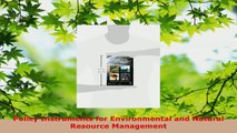 PDF Download  Policy Instruments for Environmental and Natural Resource Management Read Full Ebook