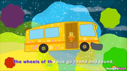 Wheels on the Bus Go Round and Round Nursery Rhyme with Lyrics Sing Along Version