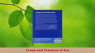 PDF Download  Creep and Fracture of Ice PDF Full Ebook