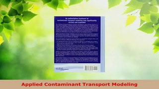 PDF Download  Applied Contaminant Transport Modeling Download Online