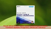 PDF Download  Excel 2016 Pivot Table Data Crunching includes Content Update Program MrExcel Library PDF Online