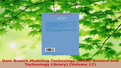 PDF Download  Dam Breach Modeling Technology Water Science and Technology Library Volume 17 PDF Online