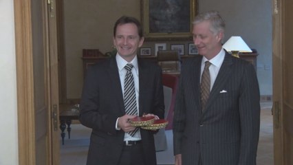 Le pongiste belge Jean-Michel Saive reçu par le roi Philippe