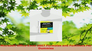 Read  Microsoft Office Excel 2007 Formulas and Functions For Dummies Ebook Free