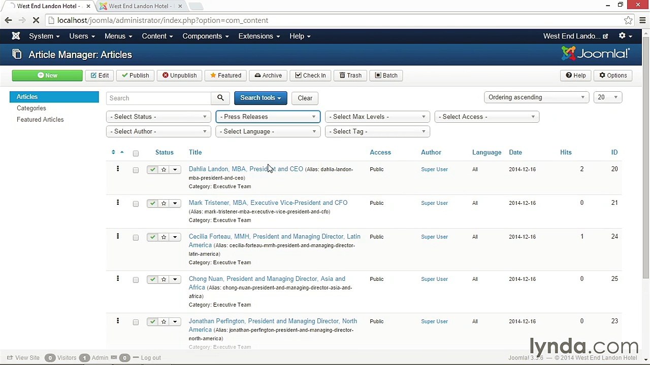 041 Creating a featured blog on the homepage - Working with Joomla! 3.3