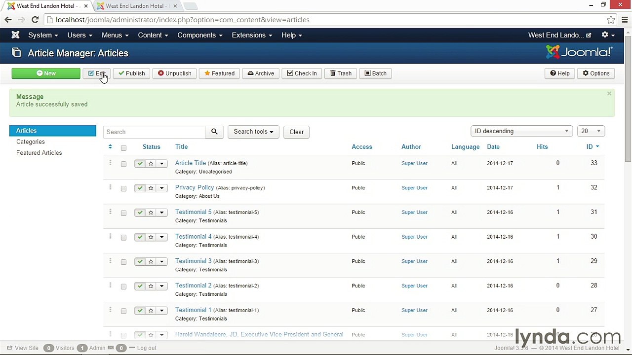 050 Comparing page headings, article titles, and browser page titles - Working with Joomla! 3.3