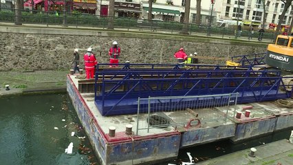 Paris: le canal Saint-Martin vidé avant son nettoyage