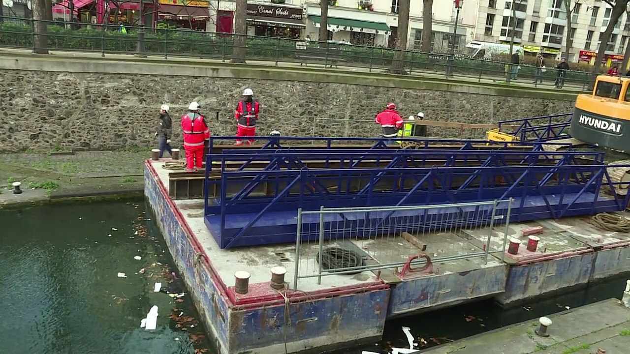Paris: le canal Saint-Martin vidé avant son nettoyage