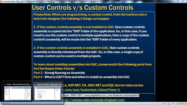 User Controls vs Custom Control