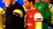 Aww! Mascot bawls his eyes out whilst holding hands with Mikel Arteta before Napoli v Arsenal