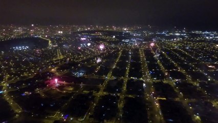 Feux d'artifice à Lima, Pérou le 31 décembre 2015