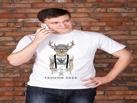 Топ 10! подарок на день рождения - Футболка мужская с вашим текстом Олень в г. Иркутск