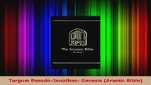 PDF Download  Targum PseudoJonathan Genesis Aramic Bible Download Online