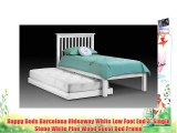 Happy Beds Barcelona Hideaway White Low Foot End 3' Single Stone White Pine Wood Guest Bed