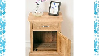 Modern Furniture Direct Aspen Solid Oak Bedside Table and Cabinet Bedroom Furniture Beige