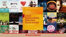 PDF Download  Social Responsibility Education Across Europe A Comparative Approach CSR Sustainability Download Full Ebook