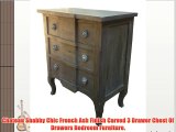 Chateau Shabby Chic French Ash Finish Carved 3 Drawer Chest Of Drawers Bedroom Furniture.