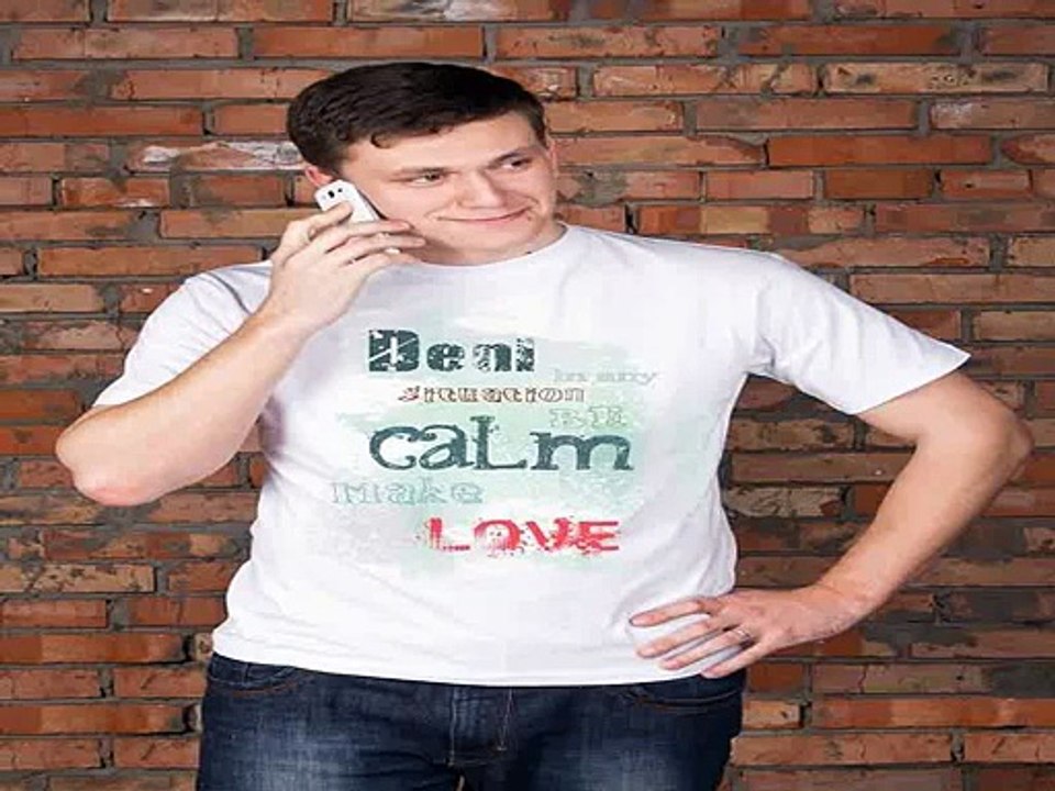 Самый лучший подарок на именины - Футболка мужская с вашим текстом Be calm make love в г. Новосибирск