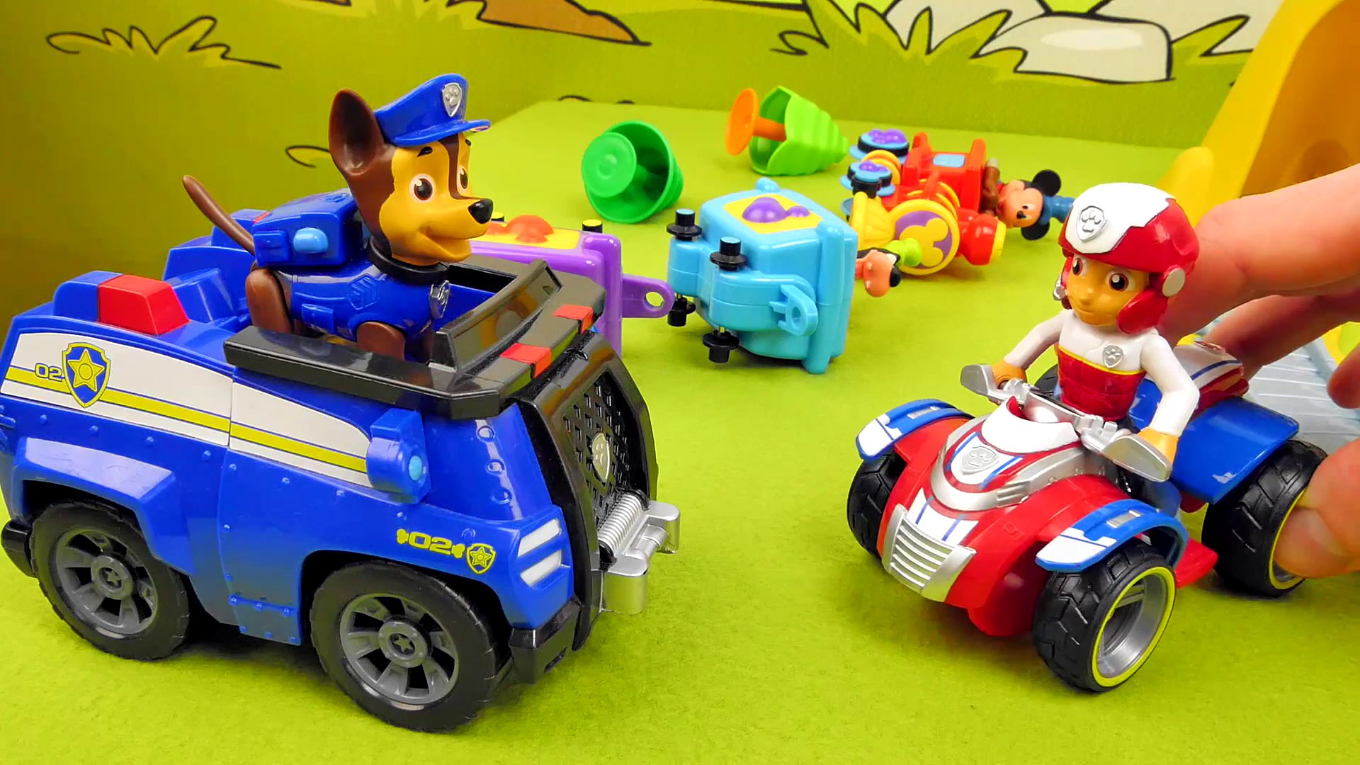 ⁣Щенячий Патруль и паровозик Микки Мауса с железной дорогой Paw Patrol and Train of Mickey Mouse