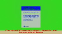 PDF Download  Conceptual Structures Logical Linguistic and Computational Issues PDF Full Ebook