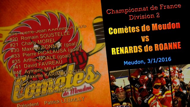 Comètes de Meudon vs Renards de Roanne 3/1/2016