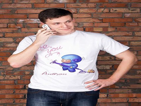 Вот это ВЕЩЬ! подарок на именины - Футболка мужская с вашим текстом Осторожно, любовь в г. Астрахань