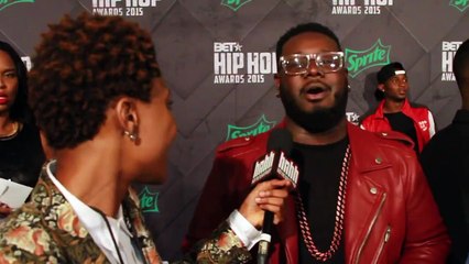 T-Pain on the BET Hip-Hop Awards 2015 Green Carpet