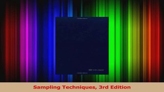 PDF Download  Sampling Techniques 3rd Edition Download Full Ebook