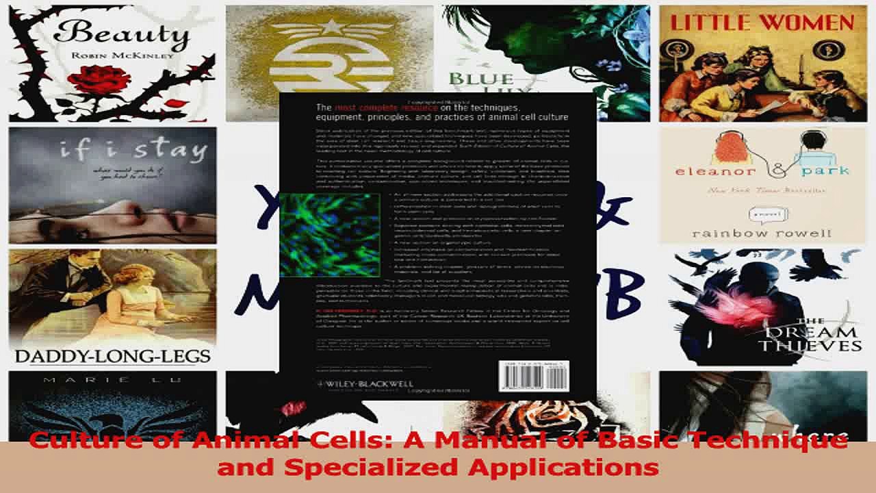 PDF Download  Culture of Animal Cells A Manual of Basic Technique and Specialized Applications PDF Full Ebook